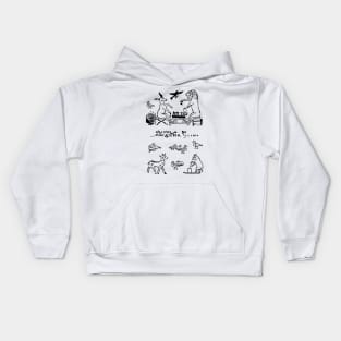 Ancient Egyptian Art Fragments of Satirical Papyrus Kids Hoodie